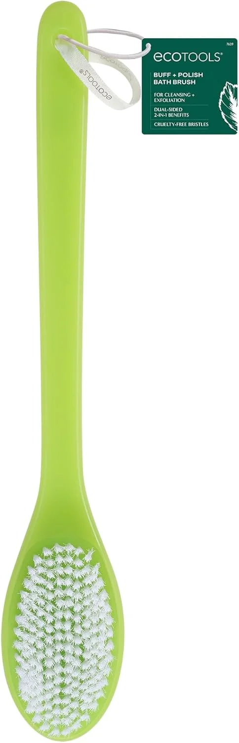 برس حمام دو طرفه اکو تولز برای لایه برداری و افزایش گردش خون، مناسب برای داشتن پوستی سالم و شاداب در حمام یا زیر دوش، برای آقایان و بانوان، سبز