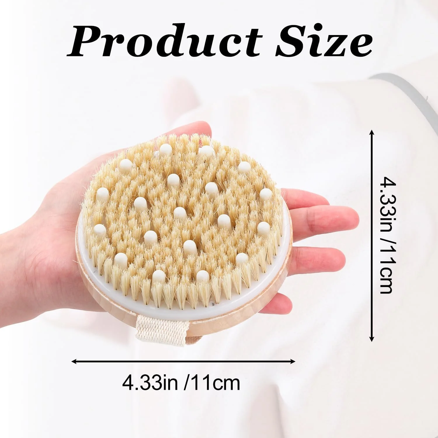 برس بدن برای برس زدن خشک - برس لایه بردار تخلیه لنفاوی برای پوست صاف | موهای طبیعی | استفاده خشک و مرطوب، بهبود گردش خون، کاهش سلولیت | مناسب برای انواع پوست