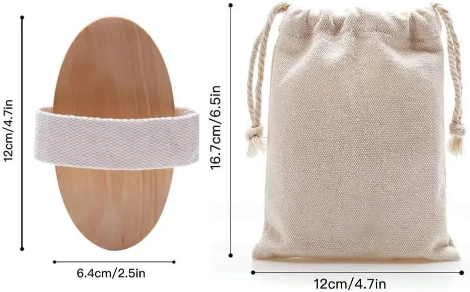 برس بدن خشک لایه بردار Davilis® از جنس چوب با موهای طبیعی برای از بین بردن سلولیت و پوست مرده و تقویت تخلیه لنفاوی و گردش خون