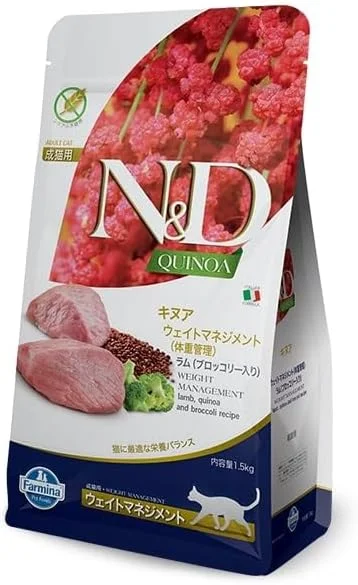 غذای خشک گربه فارمینا N&D کینوا با طعم بره برای کنترل وزن - 1.5 کیلوگرم غذای خشک گربه فارمینا N&D کینوا با طعم بره برای کنترل وزن - 1.5 کیلوگرم
