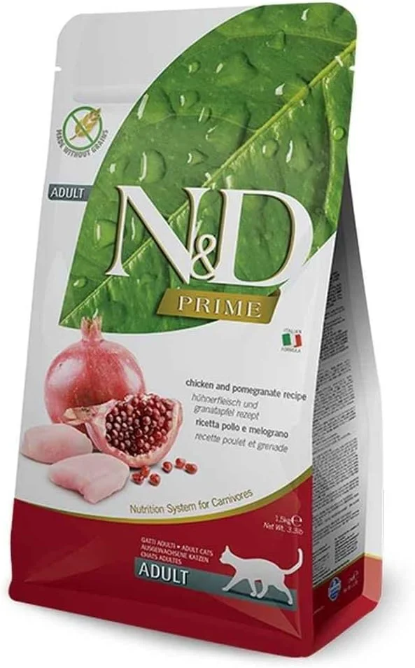 غذای خشک گربه بالغ فارمینا N&D پرایم با طعم مرغ و انار - 10 کیلوگرم
