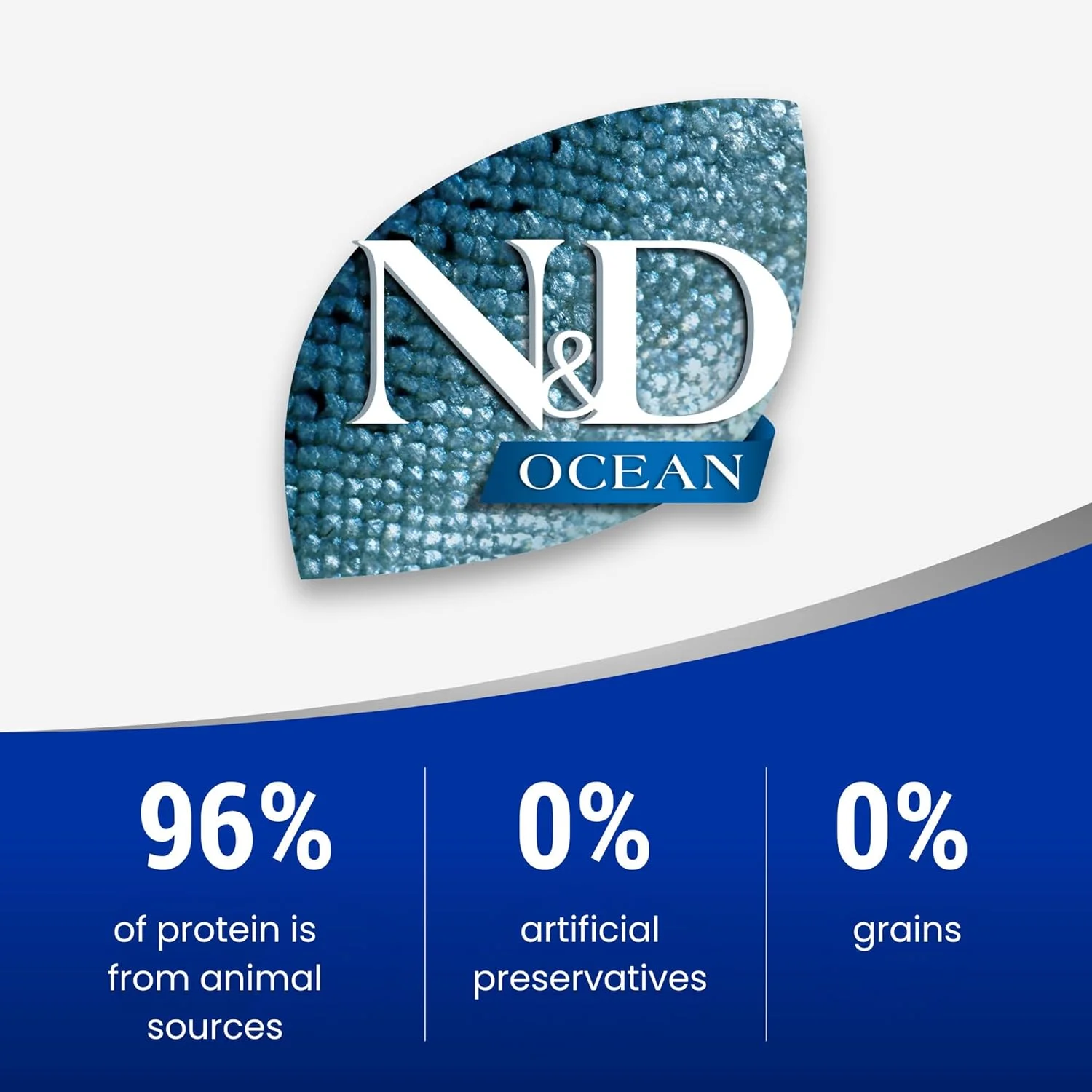 غذای خشک گربه بالغ فارمینا پت فودز N&D Ocean با طعم شاه ماهی و پرتقال، 300 گرم