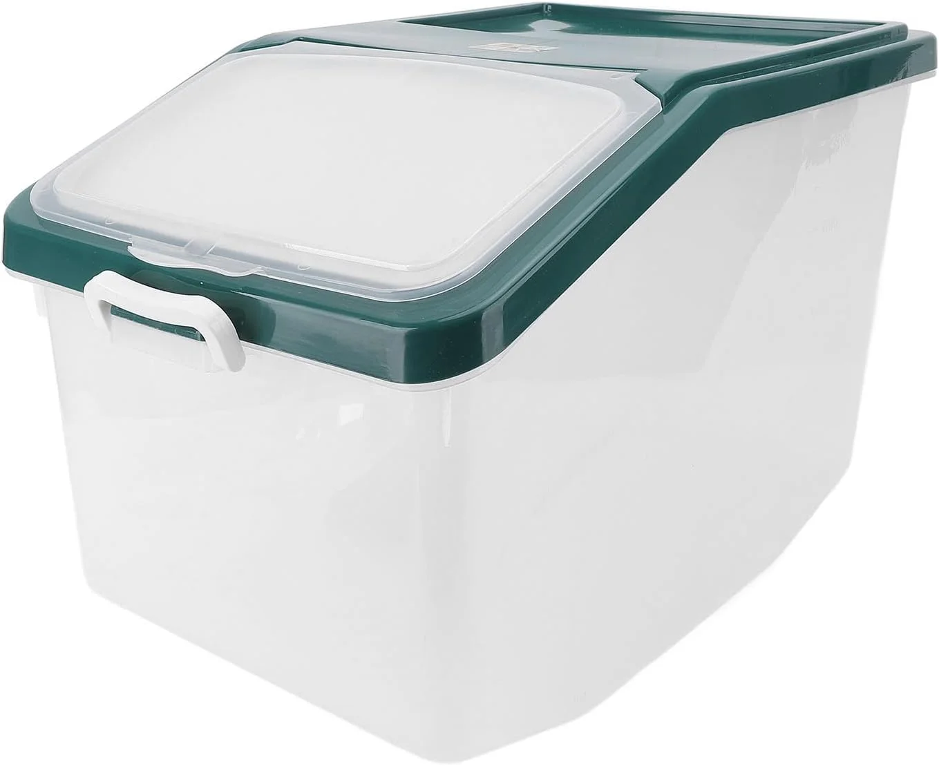 ظرف برنج 25 کیلویی Zhjvihx با درب مهر و موم شده، ظرف بزرگ مواد غذایی PP با فنجان های اندازه گیری برای غذای خشک غلات آشپزخانه، تاشو، با پیمانه