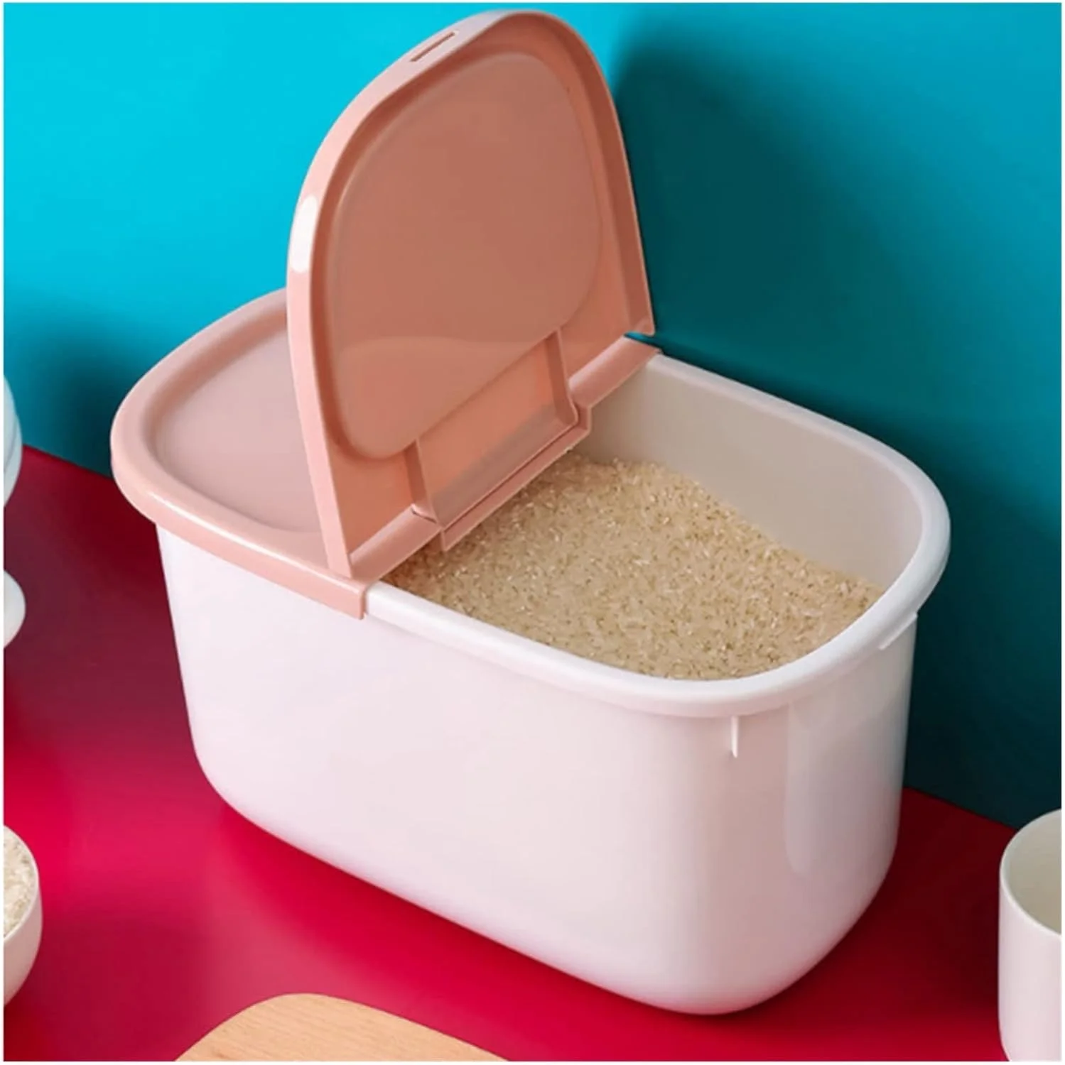 ظرف غذای مهر و موم شده xiantuyue، سطل برنج پلاستیکی مهر و موم شده ضد رطوبت خانگی، سطل آرد، ظرف پلاستیکی ذخیره سازی برنج مناسب برای نگهداری در آشپزخانه (رنگ: C)