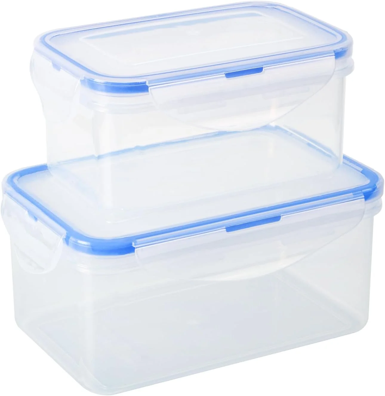 ظروف نگهداری مواد غذایی درب دار Xinderise، 2 عدد ظرف مستطیلی آماده سازی غذا، بدون BPA، قابل استفاده در مایکروویو، فریزر و ماشین ظرفشویی