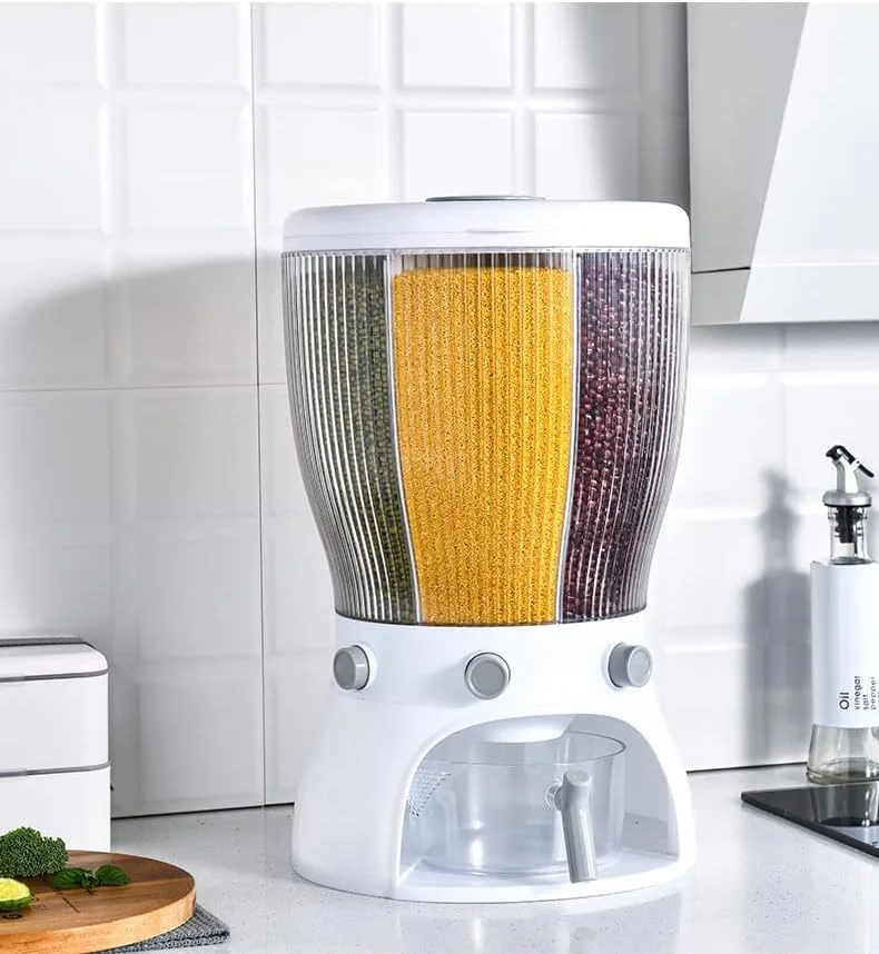 ظرف غذا چرخشی بزرگ 4 قسمتی ارتقا یافته CLICKMART، ظروف سازمان دهنده نگهداری آشپزخانه، مخزن برنج - مخزن نگهداری غلات و حبوبات، بشکه برنج ظرف غذا چرخشی بزرگ 4 قسمتی ارتقا یافته CLICKMART، ظروف سازمان دهنده نگهداری آشپزخانه، مخزن برنج - مخزن نگهداری غلات و حبوبات، بشکه برنج