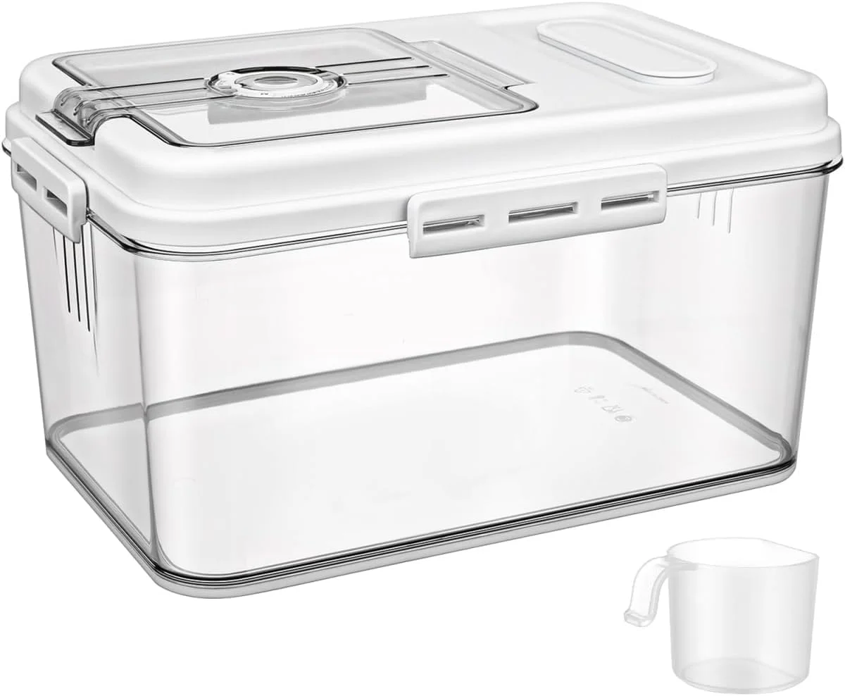 ظروف نگهداری برنج TAME، ظرف بزرگ غذا، نگهداری مواد غذایی خشک، ظرف غذای حیوانات خانگی درب دار، ظروف نگهداری غلات آشپزخانه (15 کیلوگرم)