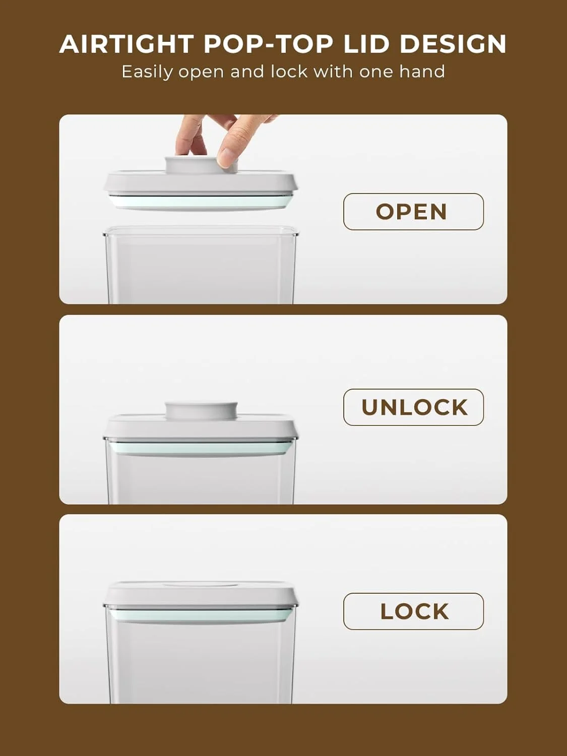 ظروف نگهداری برنج درب فشاری Tourdeus، بسته 2 عددی، 4 لیتری - سطل برنج با درب فشاری به همراه پیمانه 130 میلی لیتری، ظرف نگهداری مواد غذایی بدون BPA برای آرد، غلات، غذای حیوانات خانگی