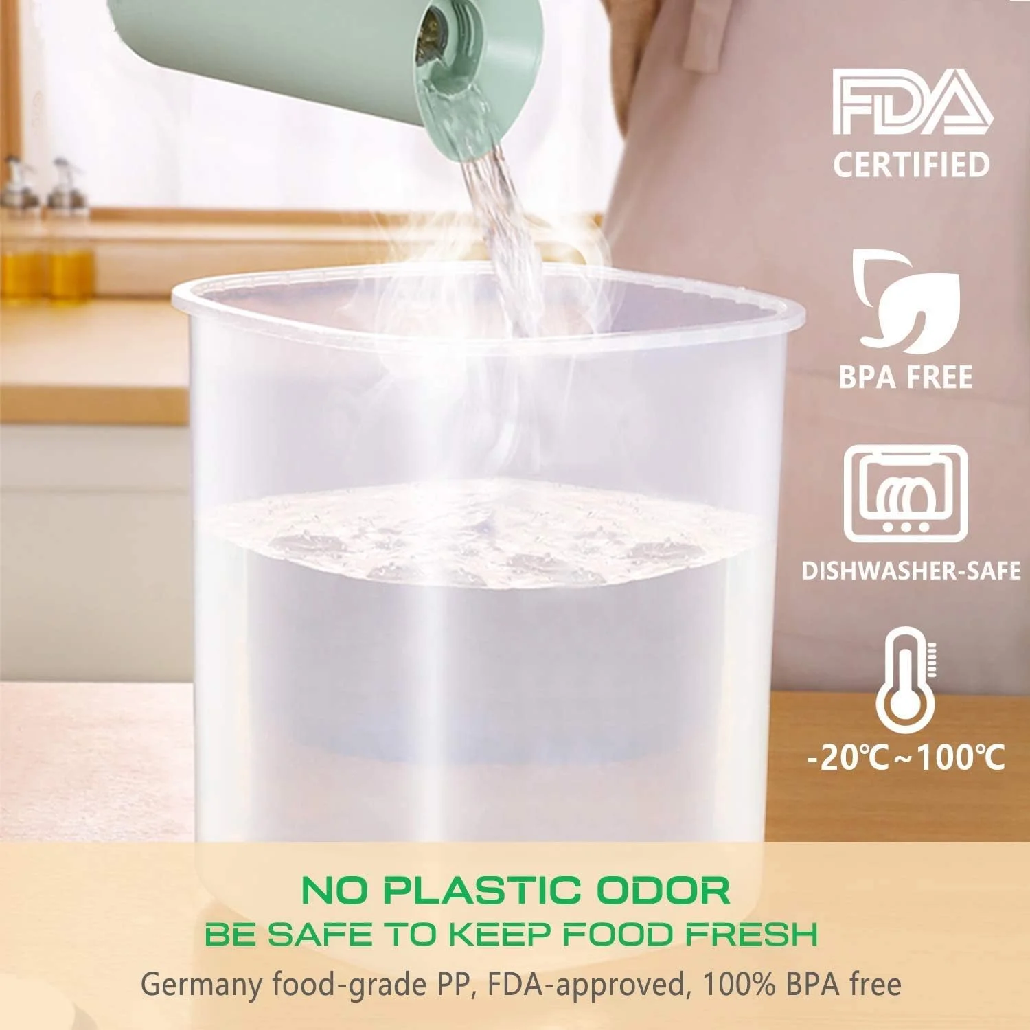 ظرف برنج TBMax با ظرفیت 5 لیتر، ظرف نگهداری مواد غذایی پلاستیکی بدون BPA با درب + پیمانه اندازه گیری، سطل بزرگ نگهداری غلات برای آشپزخانه (5 کیلوگرم) ظرف برنج TBMax با ظرفیت 5 لیتر، ظرف نگهداری مواد غذایی پلاستیکی بدون BPA با درب + پیمانه اندازه گیری، سطل بزرگ نگهداری غلات برای آشپزخانه (5 کیلوگرم)