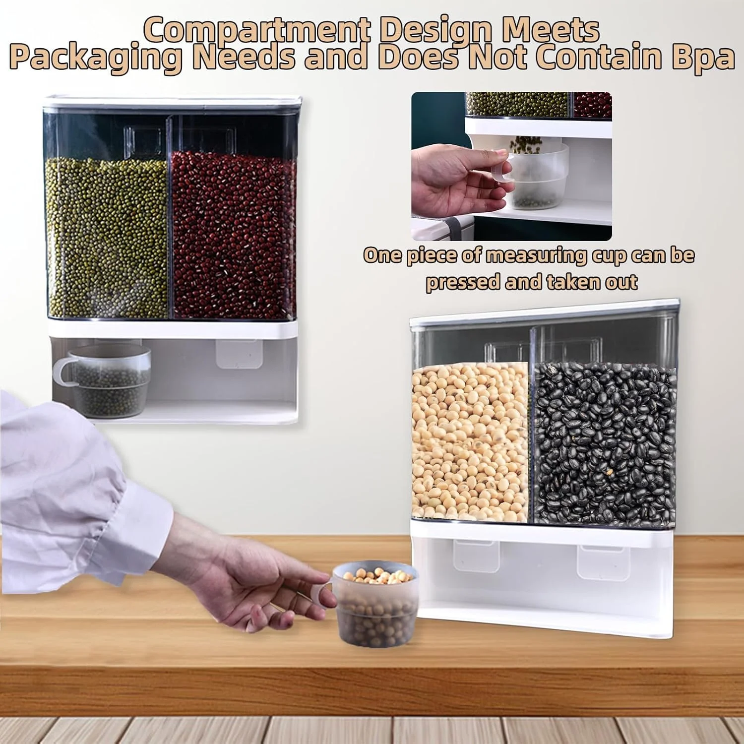 ظرف پخش کننده دانه های لباسشویی TERRIFI، ظروف نگهداری غلات، ظروف 3 لیتری درب دار، ظرف پخش کننده دانه های معطر دیواری برای نگهداری برنج، دانه های لباسشویی، پودر لباسشویی ظرف پخش کننده دانه های لباسشویی TERRIFI، ظروف نگهداری غلات، ظروف 3 لیتری درب دار، ظرف پخش کننده دانه های معطر دیواری برای نگهداری برنج، دانه های لباسشویی، پودر لباسشویی