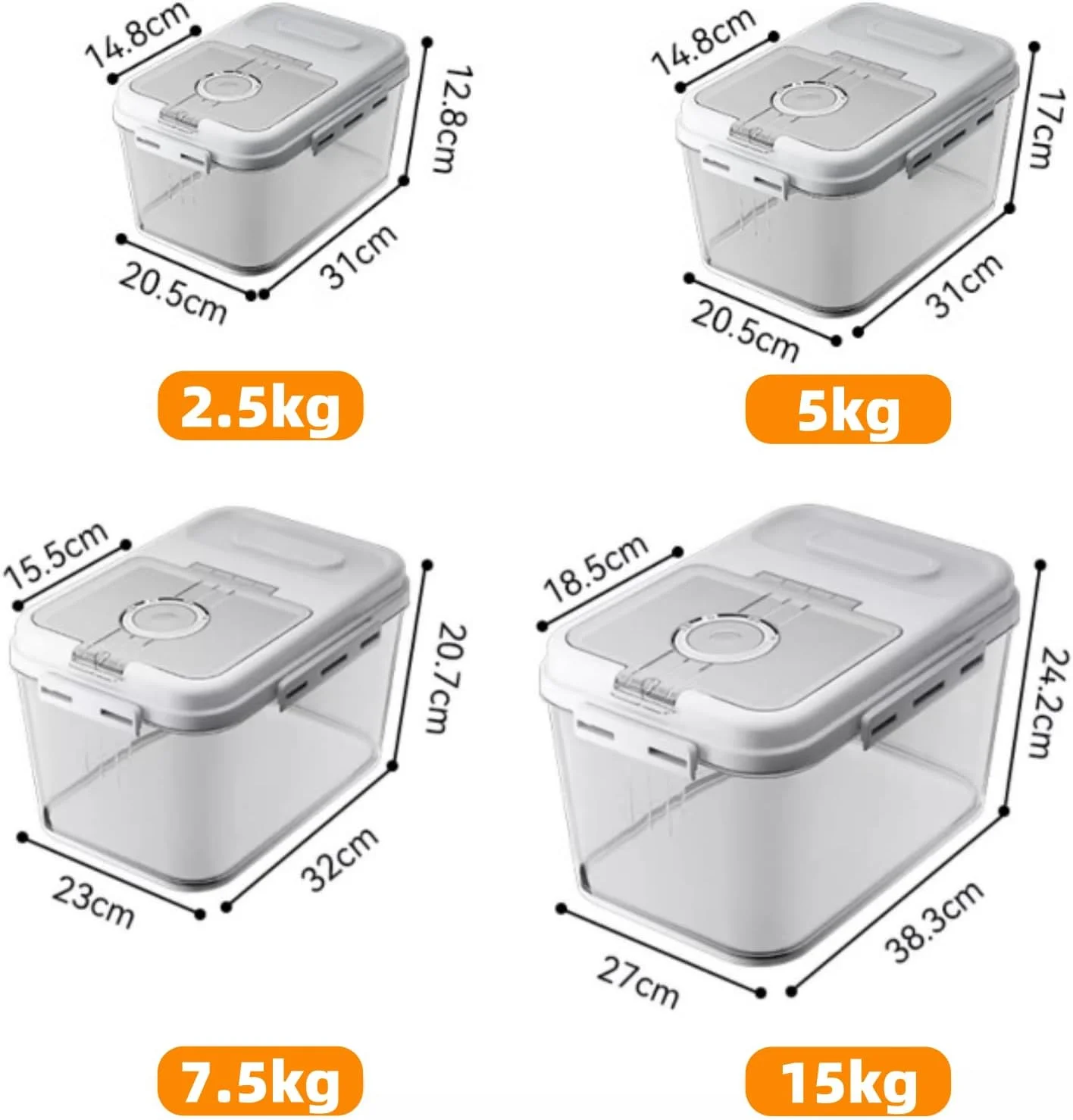 ظروف نگهداری برنج TAME، ظرف بزرگ غذا، نگهداری مواد غذایی خشک، ظرف غذای حیوانات خانگی درب دار، ظروف نگهداری غلات آشپزخانه (15 کیلوگرم) ظروف نگهداری برنج TAME، ظرف بزرگ غذا، نگهداری مواد غذایی خشک، ظرف غذای حیوانات خانگی درب دار، ظروف نگهداری غلات آشپزخانه (15 کیلوگرم)