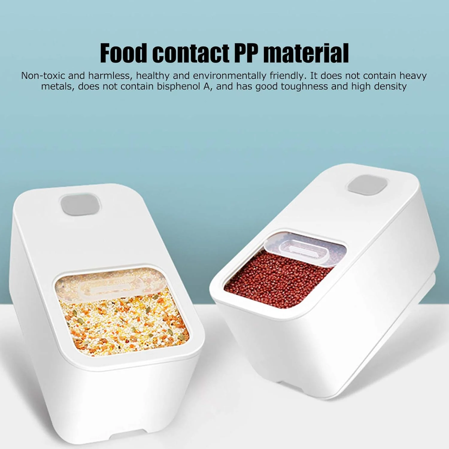 ظرف نگهداری برنج، ظرف نگهداری برنج با درب و پیمانه اندازه گیری، ظرف نگهداری مواد غذایی خشک با چرخ، ظرف غلات برای نگهداری ظرف نگهداری برنج، ظرف نگهداری برنج با درب و پیمانه اندازه گیری، ظرف نگهداری مواد غذایی خشک با چرخ، ظرف غلات برای نگهداری