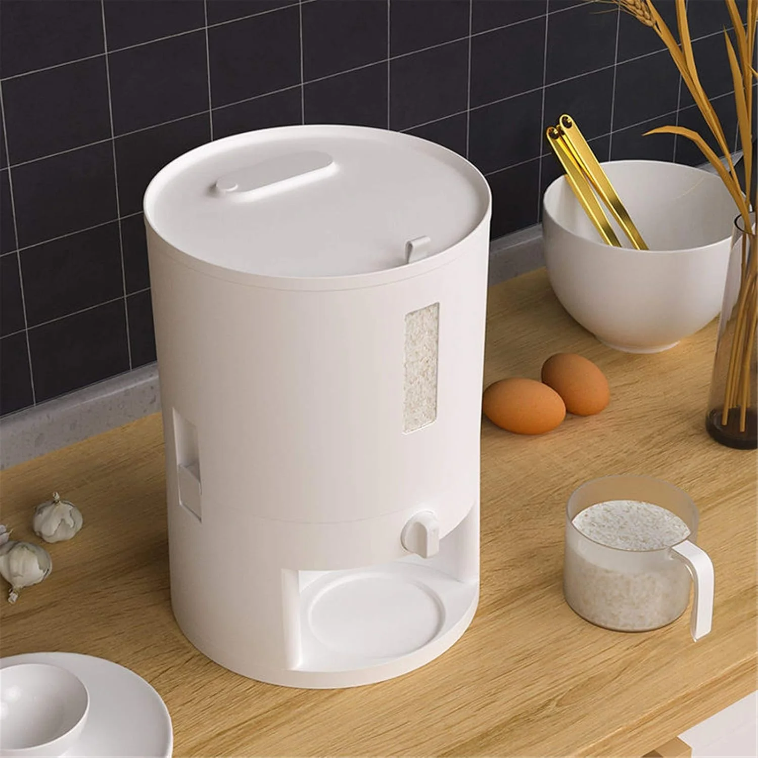 ظرف نگهداری برنج، سطل برنج آشپزخانه، ضد حشرات و ضد رطوبت، جعبه نگهداری برنج مهر و موم شده، غذای گربه و سگ، دستگاه نگهداری غلات خانگی، ظرف نگهداری برنج برای آشپزخانه