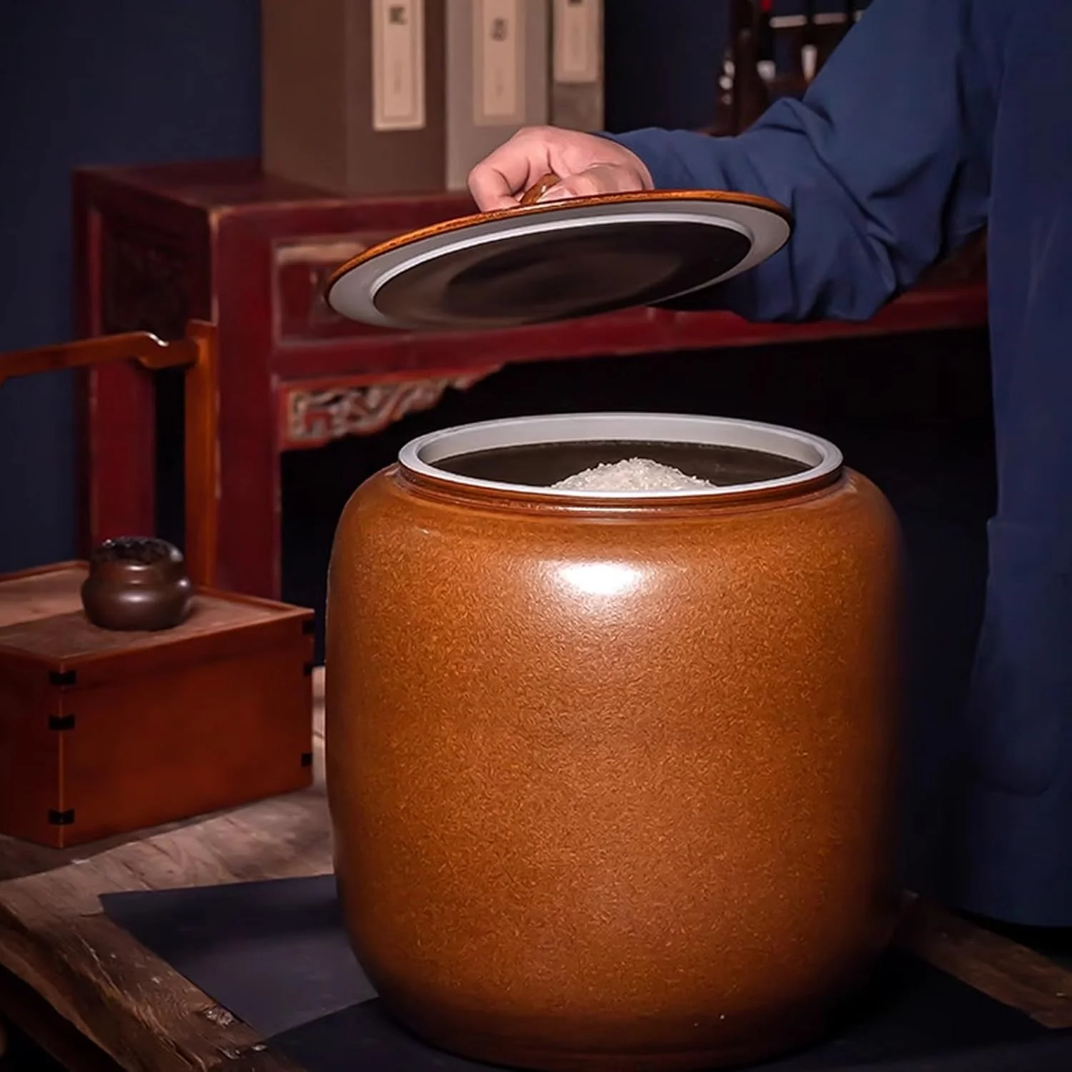 ظرف سرامیکی نگهداری غلات خانگی، مخزن غلات و برنج، شیشه نگهداری مواد غذایی با ظرفیت بزرگ، شیشه سرامیکی نگهداری برنج، ظرف نگهداری برنج، مناسب برای آرد، شکر، غلات، قهوه ظرف سرامیکی نگهداری غلات خانگی، مخزن غلات و برنج، شیشه نگهداری مواد غذایی با ظرفیت بزرگ، شیشه سرامیکی نگهداری برنج، ظرف نگهداری برنج، مناسب برای آرد، شکر، غلات، قهوه