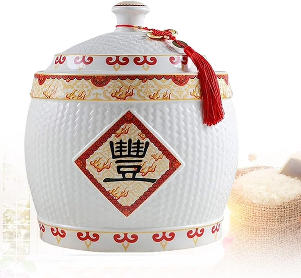 ظرف نگهداری مواد غذایی با درب، ظرف نگهداری برنج برای آرد، شکر، جعبه نگهداری دانه های برنج، سطل برنج سرامیکی مهر و موم شده برای سازماندهی آشپزخانه (7.5 کیلوگرم) (تک رنگ 7.5 کیلوگرم) (یک رنگ 2.5 کیلوگرم) ظرف نگهداری مواد غذایی با درب، ظرف نگهداری برنج برای آرد، شکر، جعبه نگهداری دانه های برنج، سطل برنج سرامیکی مهر و موم شده برای سازماندهی آشپزخانه (7.5 کیلوگرم) (تک رنگ 7.5 کیلوگرم) (یک رنگ 2.5 کیلوگرم)