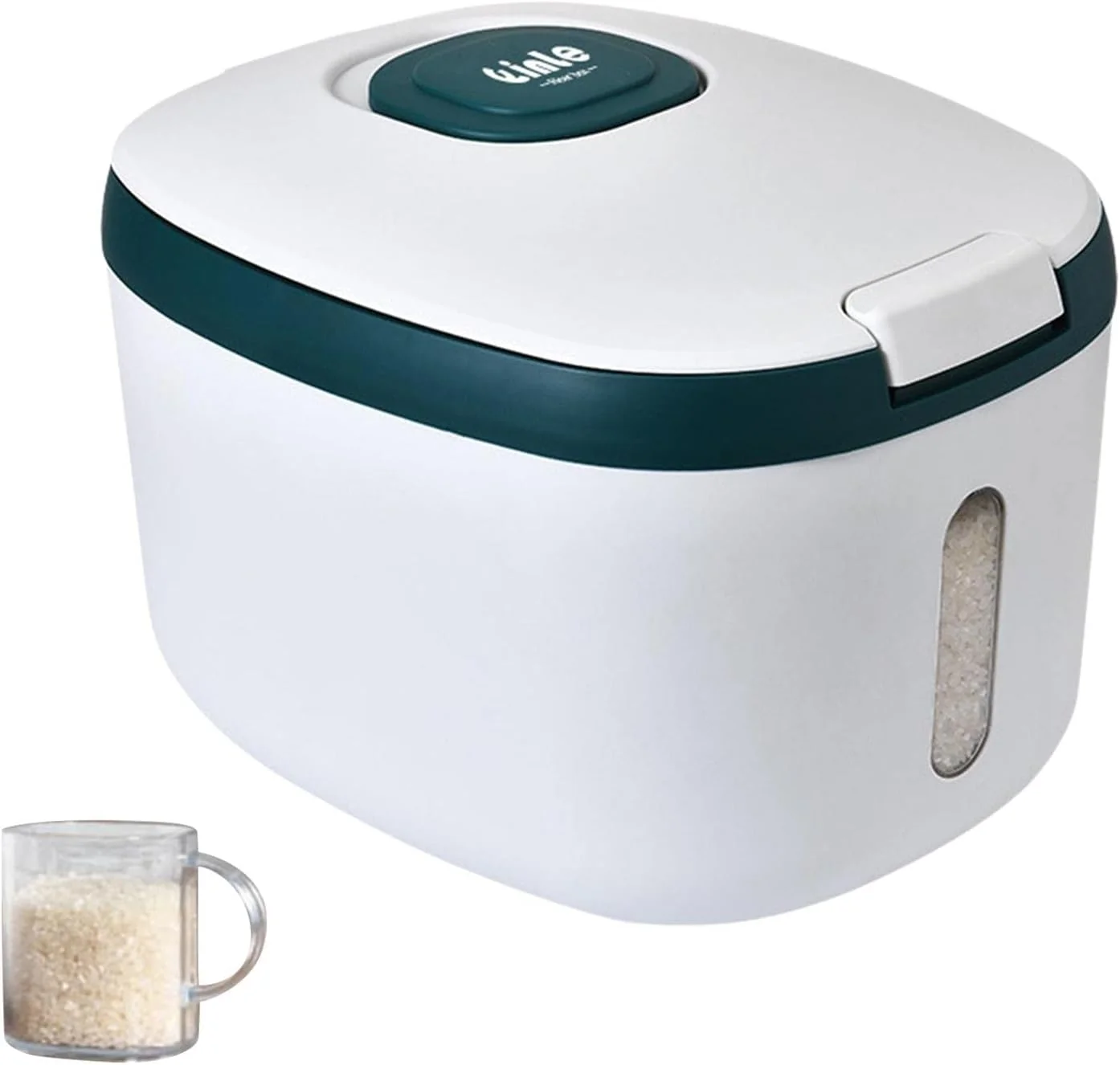 ظرف نگهداری برنج، ظروف نگهداری مواد غذایی درب دار و هواگیر، ظروف نگهداری برای انبار، سطل ظرف غذا با پیمانه اندازه گیری، ظرف نگهداری انبار برای نگهداری آرد و غلات