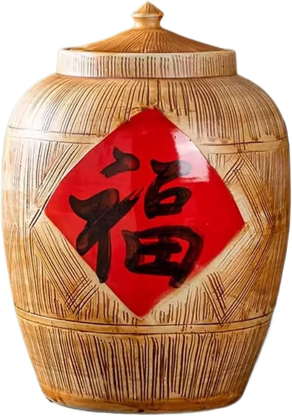 ظرف نگهداری برنج، کوزه برنج سرامیکی، سطل برنج سرامیکی، جعبه نگهداری کلاسیک برای آرد، دانه برنج، ظرف نگهداری برنج، ظرف غذا، نگهداری مواد غذایی خشک (10 کیلوگرم) (تک رنگ 25 کیلوگرم)