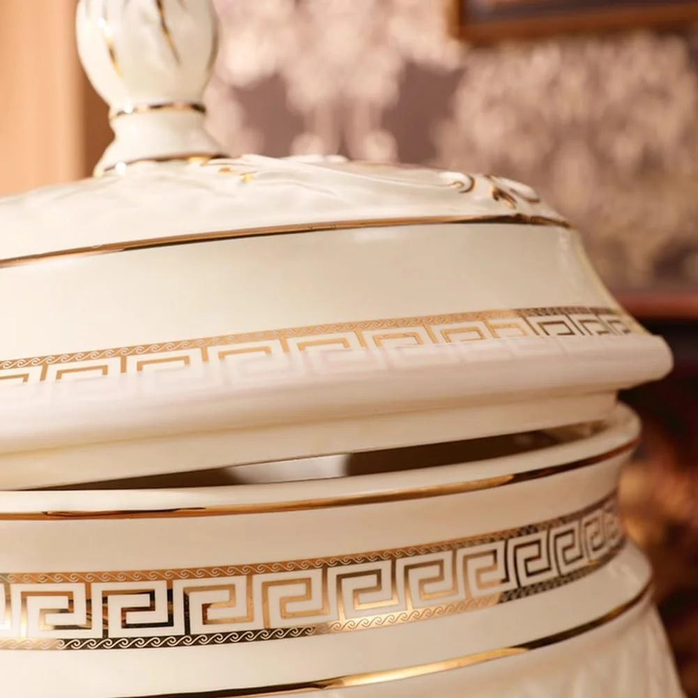 ظرف نگهداری آرد، ظرف نگهداری برنج، جعبه سرامیکی درب دار برای نگهداری مواد غذایی فله آشپزخانه، سطل برنج (10 کیلوگرم)، KAYYENECK-10KG (تک رنگ 5 کیلوگرم)