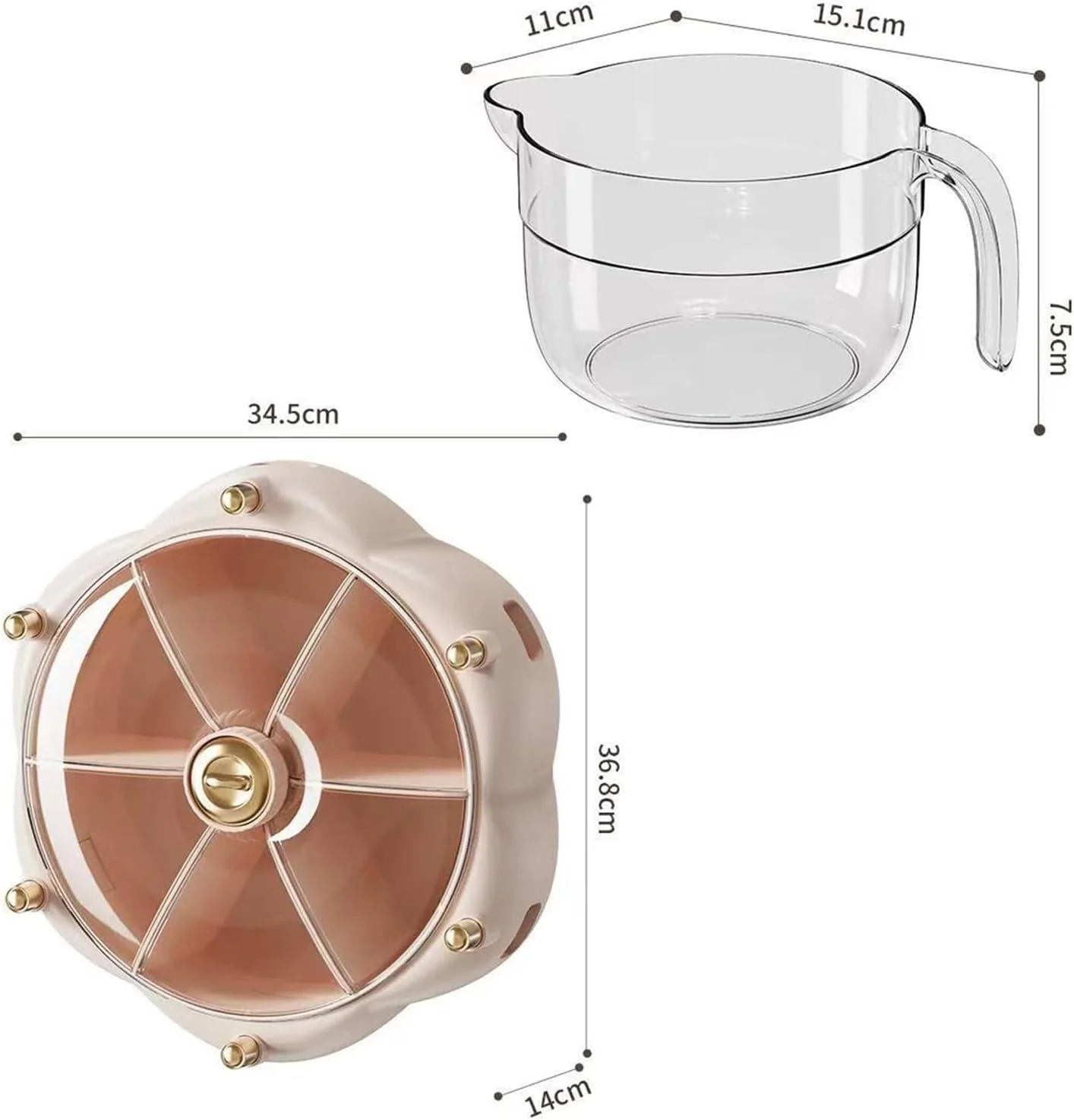ظرف نگهداری برنج، ظرف نگهداری مواد غذایی دربسته، درب بزرگ قابل جابجایی - چرخش 360 درجه برای استفاده - توزیع برنج با یک لمس - نصب دیواری بدون اثر، بژ ظرف نگهداری برنج، ظرف نگهداری مواد غذایی دربسته، درب بزرگ قابل جابجایی - چرخش 360 درجه برای استفاده - توزیع برنج با یک لمس - نصب دیواری بدون اثر، بژ