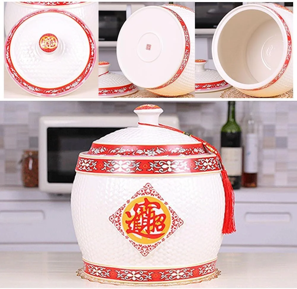 ظرف نگهداری برنج سطل برنج سرامیکی کوزه برنج سرامیکی رترو جعبه نگهداری کلاسیک برای آرد برنج ظرف نگهداری برنج ظرف غذا نگهداری مواد غذایی خشک (2.5 کیلوگرم)، KAYQYANND-2.5KG (4 کیلوگرم) ظرف نگهداری برنج سطل برنج سرامیکی کوزه برنج سرامیکی رترو جعبه نگهداری کلاسیک برای آرد برنج ظرف نگهداری برنج ظرف غذا نگهداری مواد غذایی خشک (2.5 کیلوگرم)، KAYQYANND-2.5KG (4 کیلوگرم)