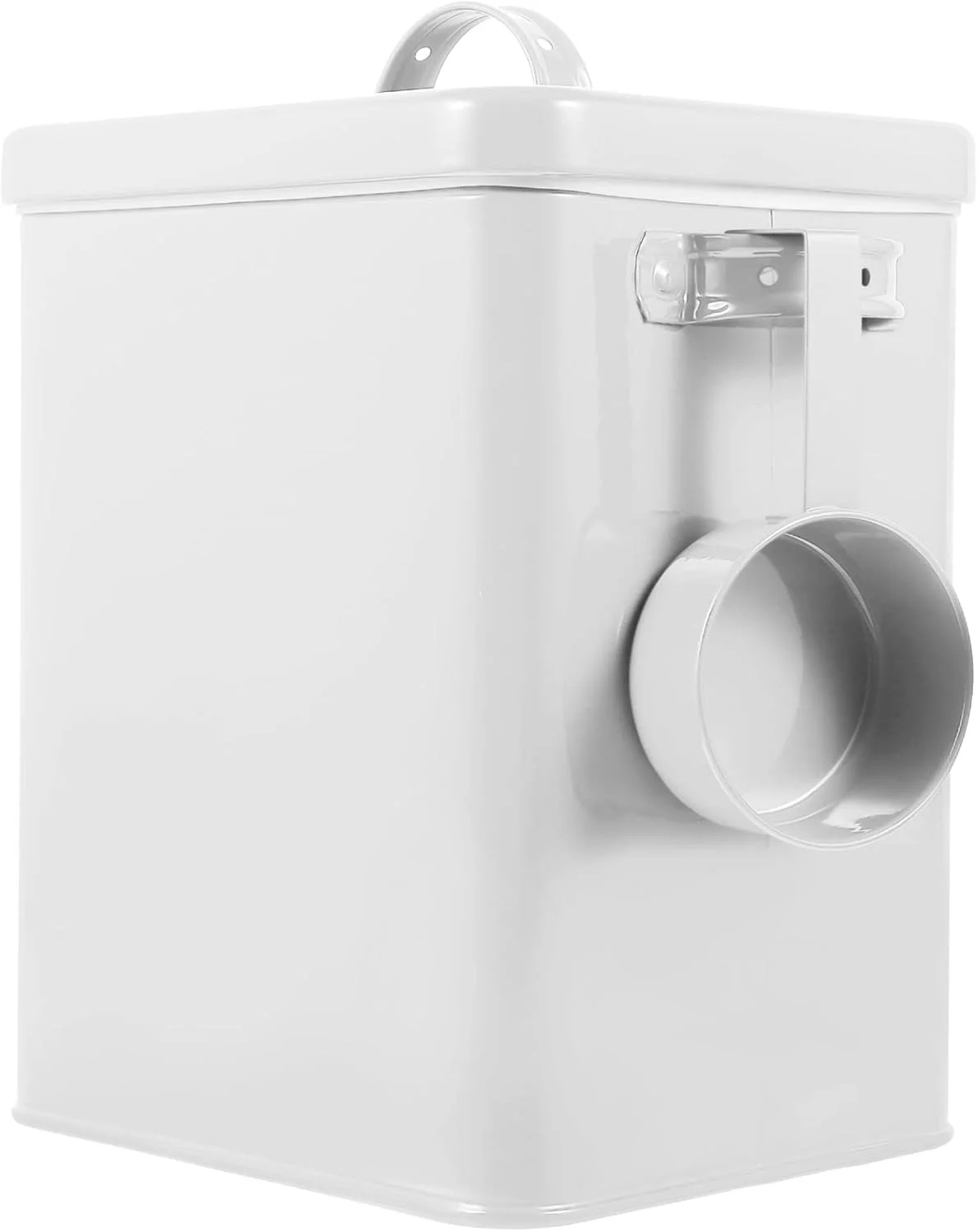 ظرف نگهداری برنج فلزی RAINISO با درب، ظروف غلات، پخش کننده، ظرف نگهداری مواد غذایی مهر و موم شده برای غلات، حبوبات، غذای حیوانات خانگی - سفید