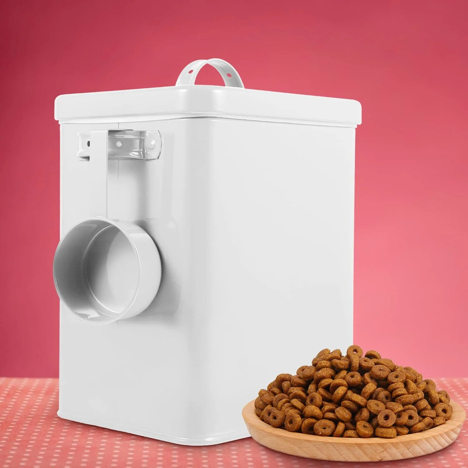 ظرف نگهداری برنج فلزی RAINISO با درب، ظروف غلات، پخش کننده، ظرف نگهداری مواد غذایی مهر و موم شده برای غلات، حبوبات، غذای حیوانات خانگی - سفید ظرف نگهداری برنج فلزی RAINISO با درب، ظروف غلات، پخش کننده، ظرف نگهداری مواد غذایی مهر و موم شده برای غلات، حبوبات، غذای حیوانات خانگی - سفید