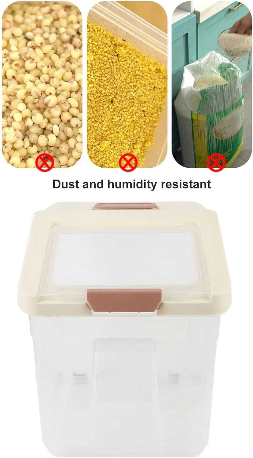 ظرف نگهداری برنج Oreilet، ظرف برنج با درب، ظروف نگهداری مواد غذایی خشک و غلات برای آشپزخانه، ظروف نگهداری مواد غذایی خشک ضد رطوبت برای حیوانات خانگی (25 کیلوگرم) ظرف نگهداری برنج Oreilet، ظرف برنج با درب، ظروف نگهداری مواد غذایی خشک و غلات برای آشپزخانه، ظروف نگهداری مواد غذایی خشک ضد رطوبت برای حیوانات خانگی (25 کیلوگرم)