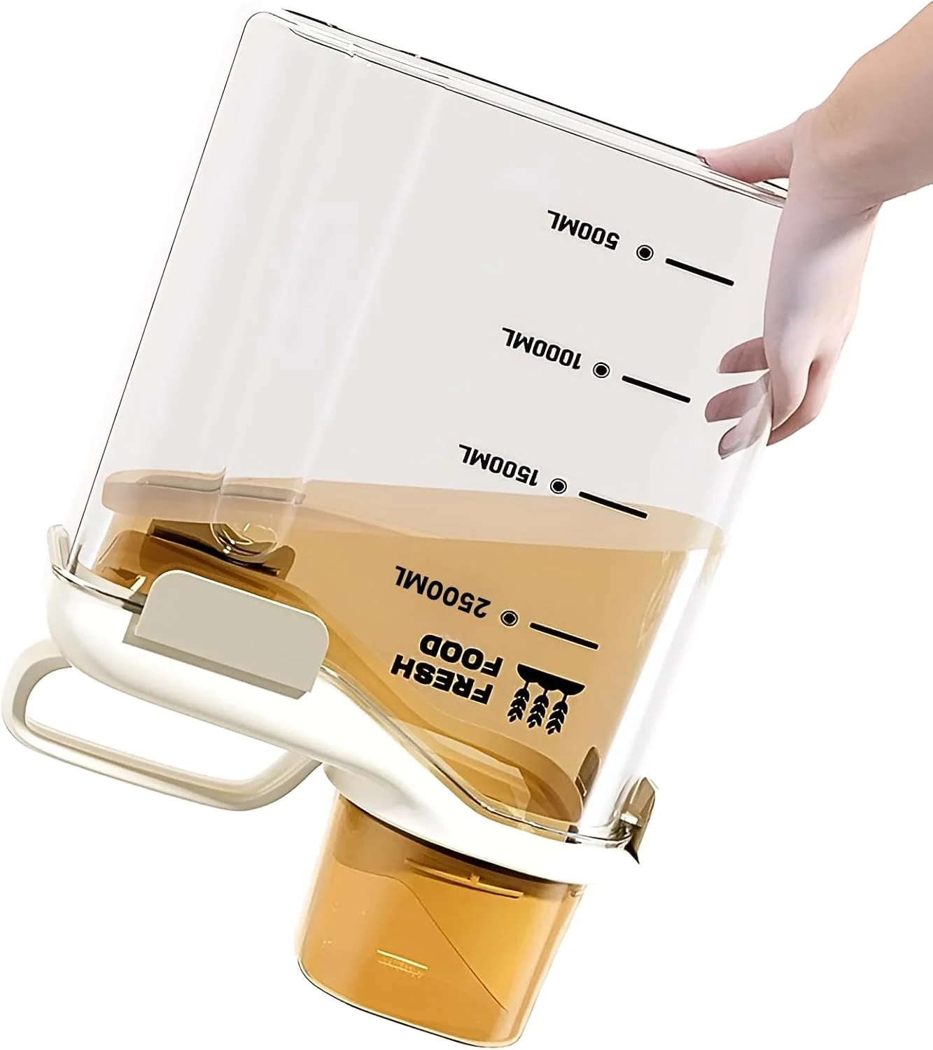 ظرف نگهداری مواد غذایی مومنت 2500 میلی لیتر، ظرف دربسته برای لوازم آشپزخانه، مناسب برای نگهداری برنج/آرد/غلات/روغن/پودر لباسشویی ظرف نگهداری مواد غذایی مومنت 2500 میلی لیتر، ظرف دربسته برای لوازم آشپزخانه، مناسب برای نگهداری برنج/آرد/غلات/روغن/پودر لباسشویی