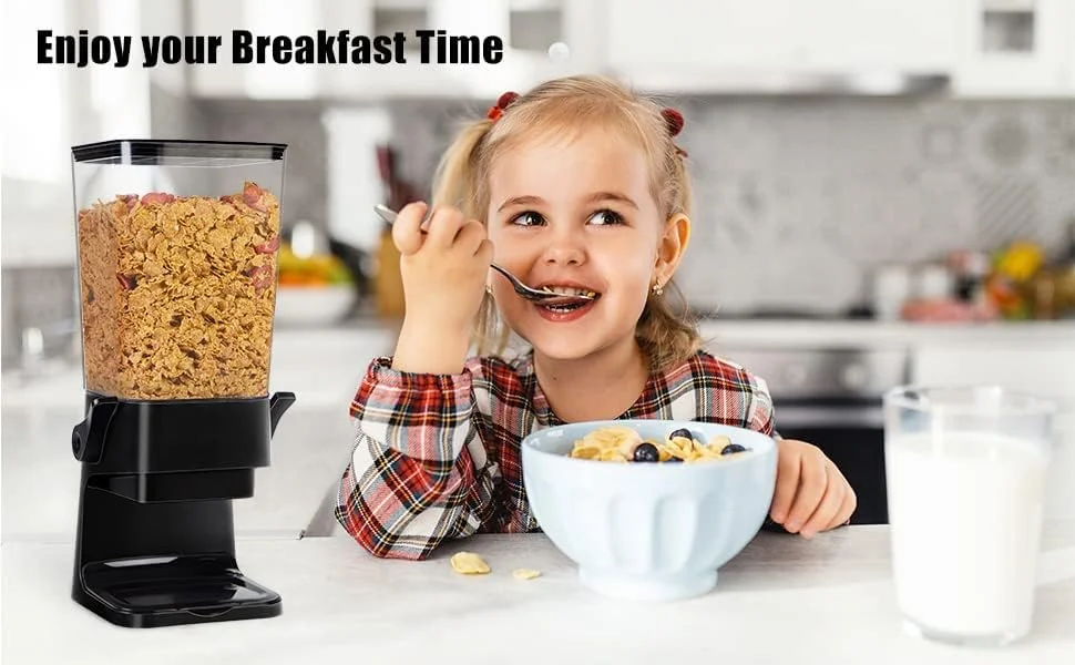 MIXDE 5L Cereal Dispenser Countertop, Large Capacity Rice Dispenser Cereal Container Storage, Not Easy to Crush Food, Dry Food Dispenser for Rice, Candy & Snack, Black MIXDE 5L Cereal Dispenser Countertop, Large Capacity Rice Dispenser Cereal Container Storage, Not Easy to Crush Food, Dry Food Dispenser for Rice, Candy & Snack, Black