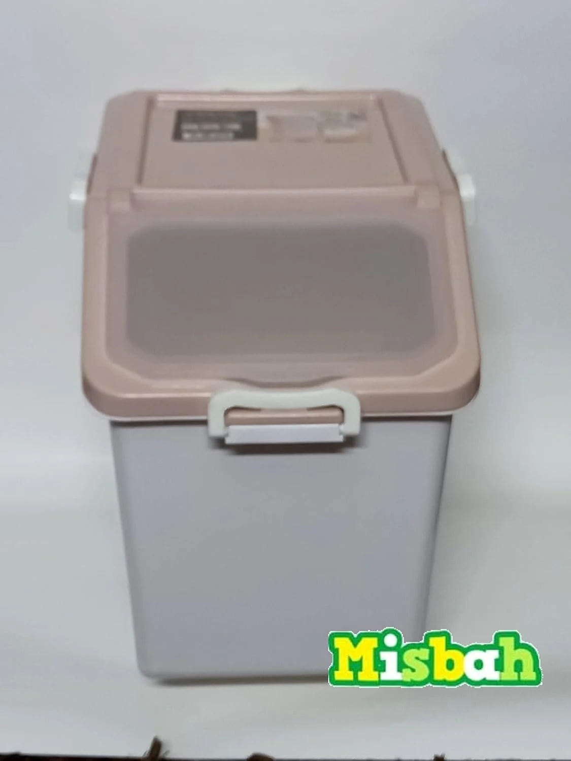 ظرف نگهداری برنج MISBAH، بشکه برنج خانگی با ظرفیت بزرگ 15 کیلوگرم / 20 کیلوگرم، جعبه نگهداری غلات و حبوبات برای غذای حیوانات خانگی [بژ]