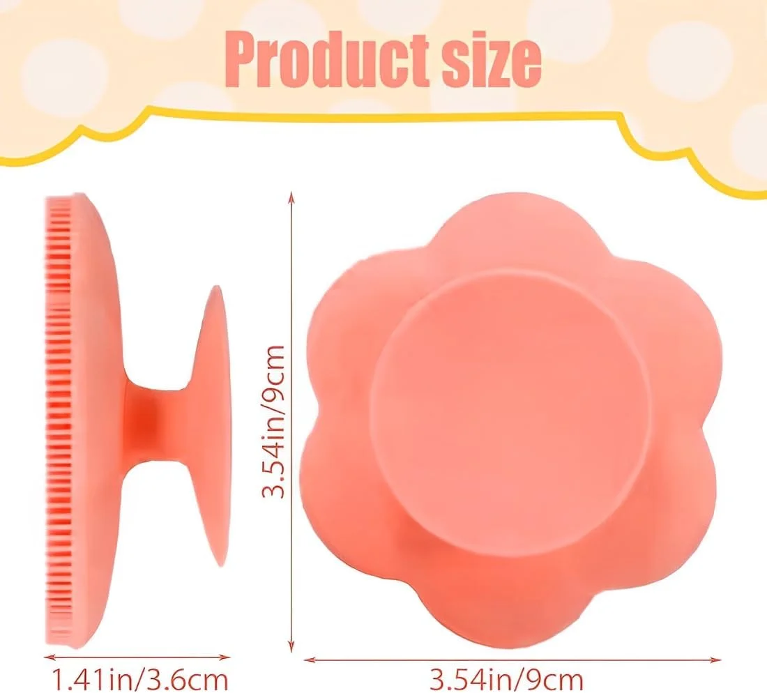 AYVRUOP Silicone Bath Brush, Soft Body Massage Brush, Flower Shape with Silicone Suction Cup Cleaning Brush