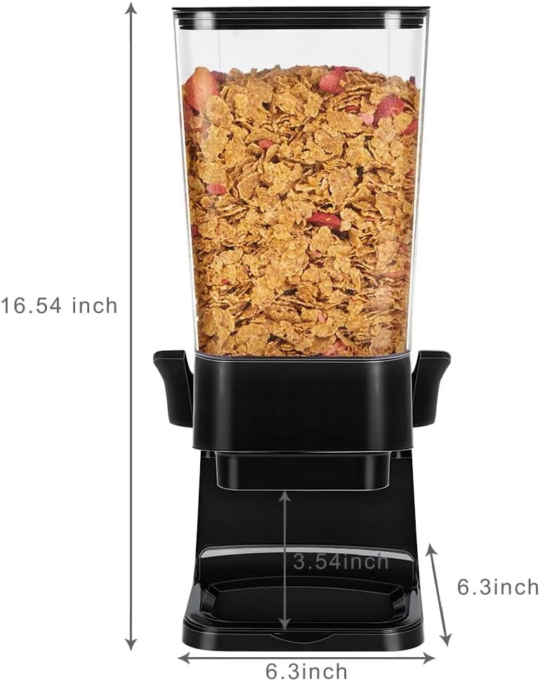 MIXDE 5L Cereal Dispenser Countertop, Large Capacity Rice Dispenser Cereal Container Storage, Not Easy to Crush Food, Dry Food Dispenser for Rice, Candy & Snack, Black MIXDE 5L Cereal Dispenser Countertop, Large Capacity Rice Dispenser Cereal Container Storage, Not Easy to Crush Food, Dry Food Dispenser for Rice, Candy & Snack, Black