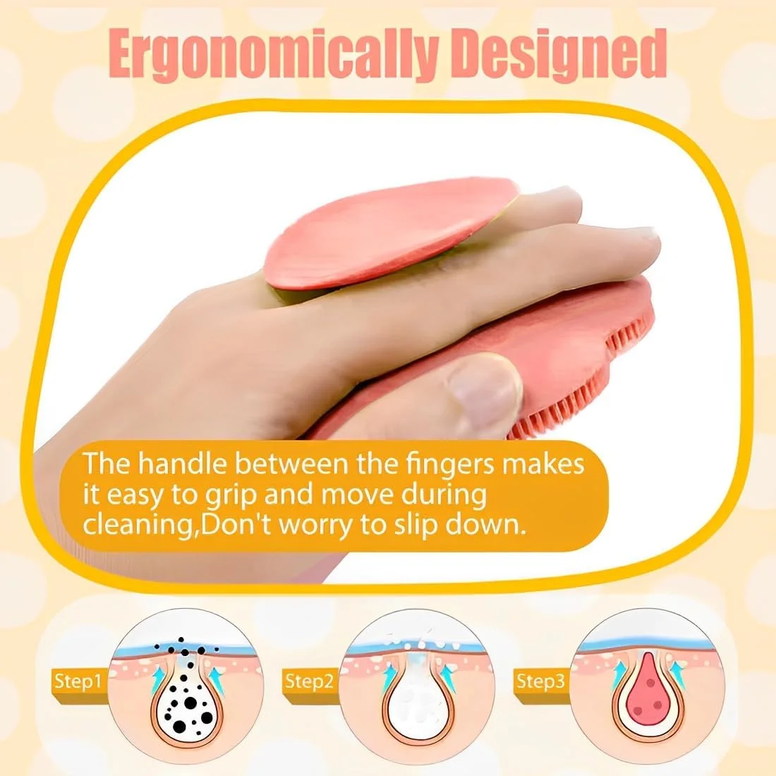 AYVRUOP Silicone Bath Brush, Soft Body Massage Brush, Flower Shape with Silicone Suction Cup Cleaning Brush