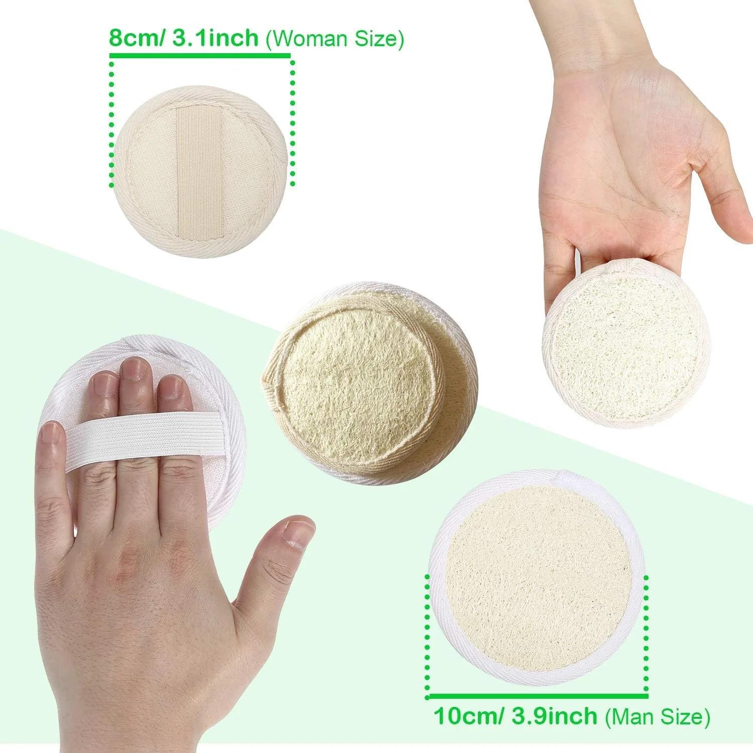 Aznrszy Exfoliating Loofah Pad, Loofah Men Face Exfoliator Pads 100% Natural, Manual Face Scrubber Body Brush 2 Sizes for Women and Men 10 Pcs - تصویر 3 Aznrszy Exfoliating Loofah Pad, Loofah Men Face Exfoliator Pads 100% Natural, Manual Face Scrubber Body Brush 2 Sizes for Women and Men 10 Pcs - تصویر 3