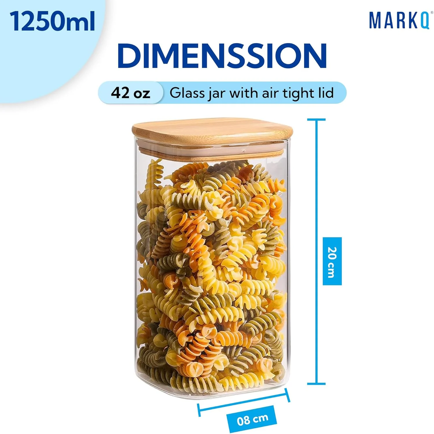 ست 3 عددی ظروف شیشه ای درب بامبو MARKQ، 1250 میلی لیتر، 8x20 سانتی متر - ظرف آشپزخانه بلند و بدون هوا برای آرد، شکر، حبوبات، برنج و ملزومات روزمره انبار ست 3 عددی ظروف شیشه ای درب بامبو MARKQ، 1250 میلی لیتر، 8x20 سانتی متر - ظرف آشپزخانه بلند و بدون هوا برای آرد، شکر، حبوبات، برنج و ملزومات روزمره انبار