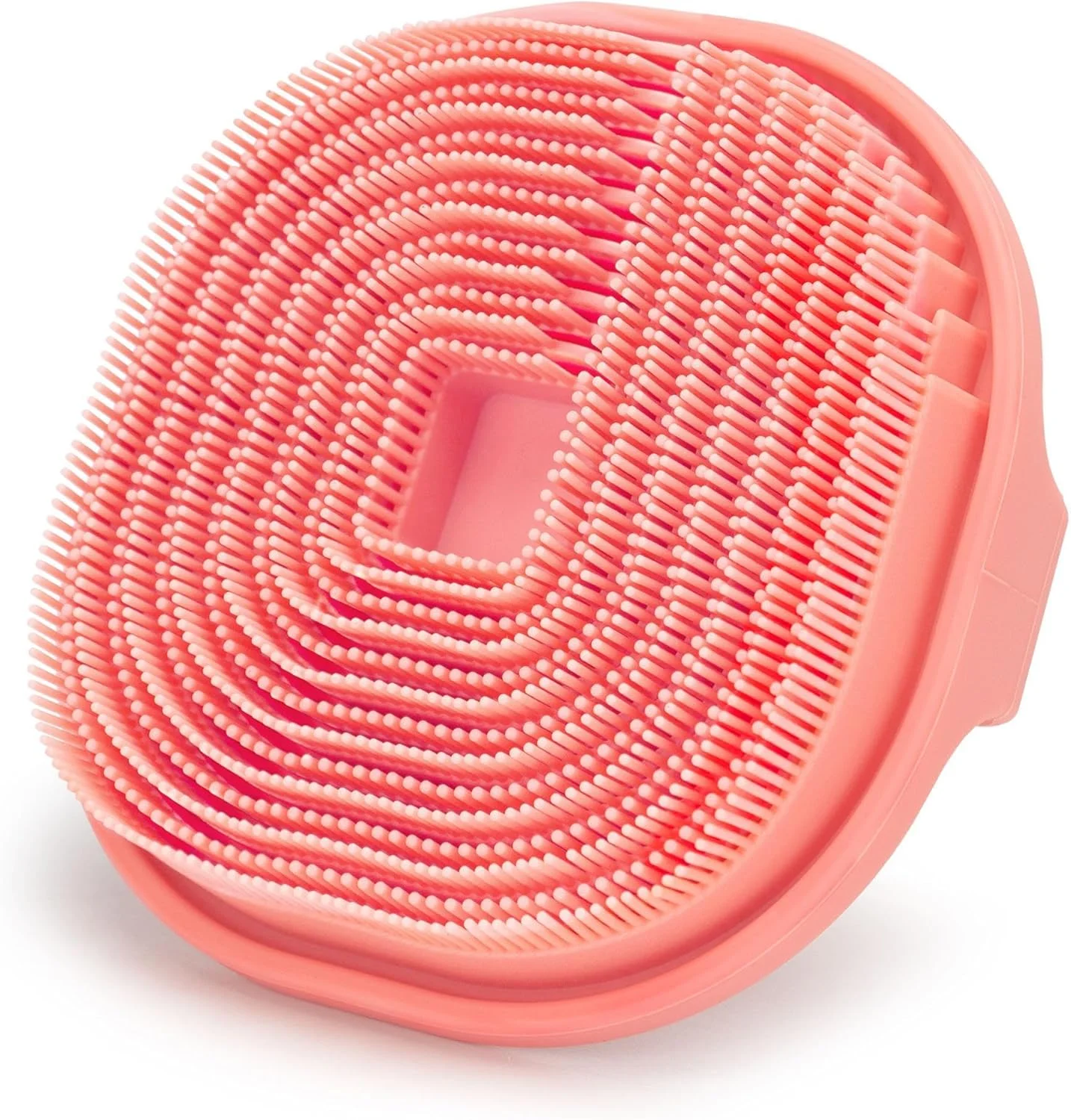 برس بدن دوش، برس بدن سیلیکونی ضد میکروبی، برس شستشوی بدن لایه بردار برای پوست حساس، طراحی نوآورانه موهای سیلیکونی برای لایه برداری موثر دوش و ماساژ ملایم، صورتی