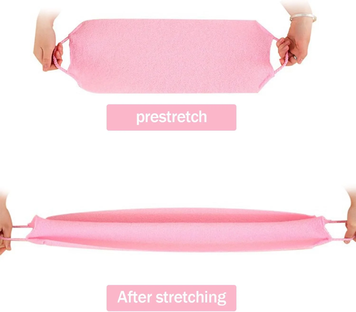 لیف پشت شوی آرکجونیوس برای حمام، لایه بردار دو طرفه با دستگیره برای از بین بردن پوست مرده، بسته 2 عددی آبی و صورتی