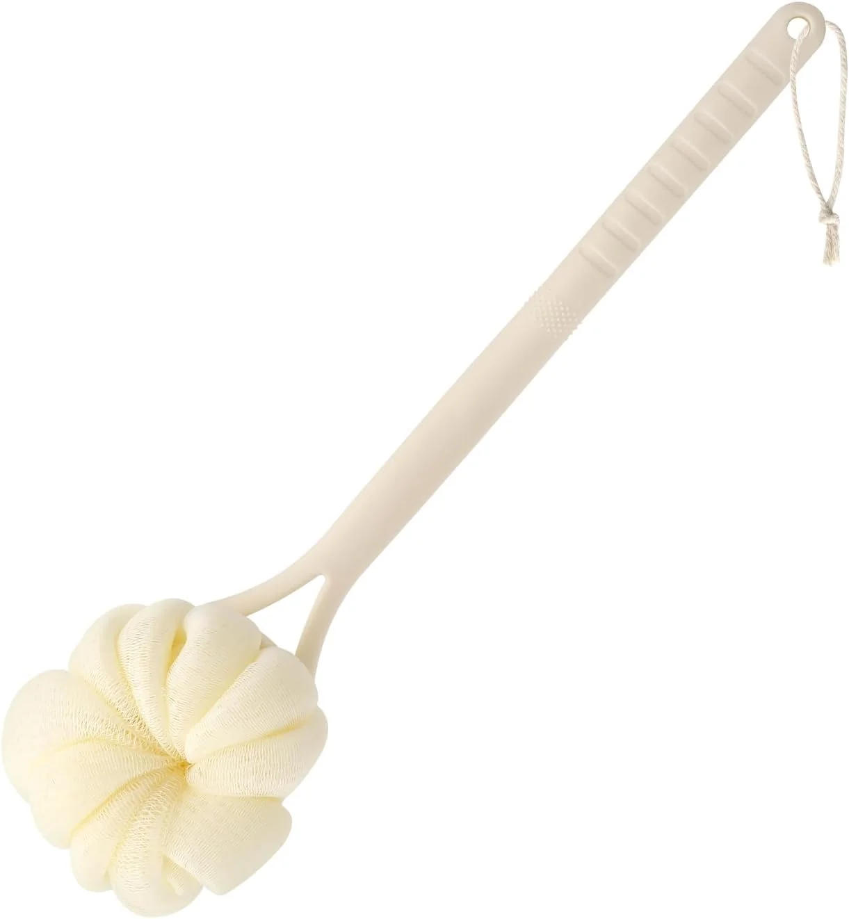 لیف پشت شوی آپومونز با دسته بلند، برس دوش 2 در 1، اسفنج دوش و برس خشک بدن، کمک کرم برای پشت، برس دوش، کمک کرم پشت