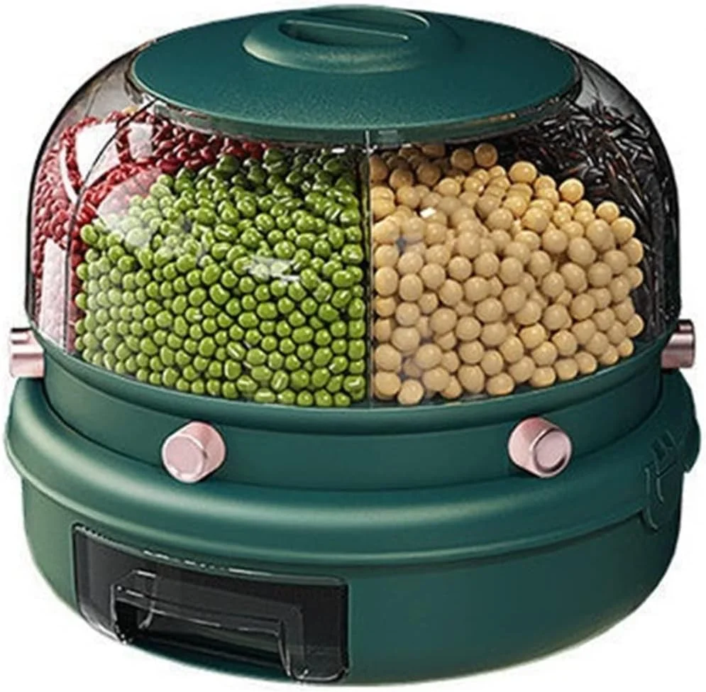 ظروف نگهداری غلات KRSIAXG، ظرف بزرگ نگهداری مواد غذایی، بشکه های برنج چرخشی 360 درجه، مخزن برنج پخش کننده غلات مهر و موم شده، جعبه غلات، ظرف نگهداری آشپزخانه (سبز تیره) ظروف نگهداری غلات KRSIAXG، ظرف بزرگ نگهداری مواد غذایی، بشکه های برنج چرخشی 360 درجه، مخزن برنج پخش کننده غلات مهر و موم شده، جعبه غلات، ظرف نگهداری آشپزخانه (سبز تیره)