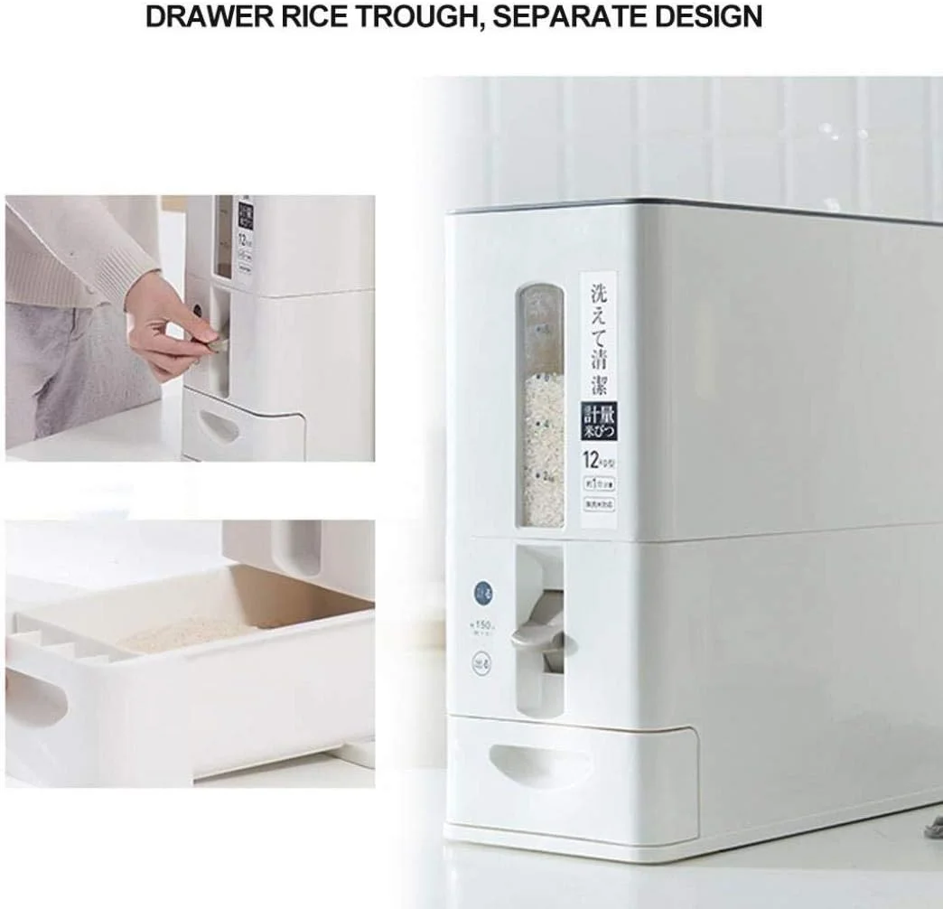 ظرف برنج KUANDARMX، ظروف غلات، سطل برنج، ظرف نگهداری برنج آشپزخانه، جعبه نگهداری برنج، سفید، 41.5X18X41CM ظرف برنج KUANDARMX، ظروف غلات، سطل برنج، ظرف نگهداری برنج آشپزخانه، جعبه نگهداری برنج، سفید، 41.5X18X41CM