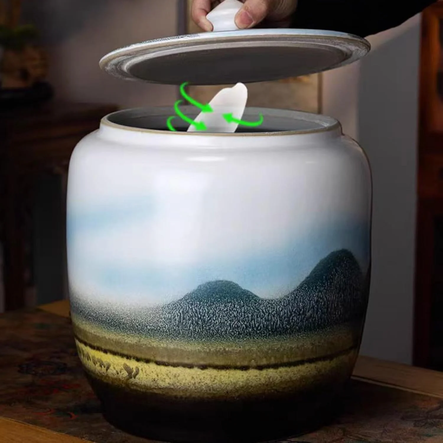 ظرف برنج سرامیکی، مخزن برنج، ظرف نگهداری برنج، ظرف نگهداری مواد غذایی، ظروف سرامیکی درب دار برای مواد غذایی، مناسب برای غلات، آرد، شکر، برنج (25 کیلوگرم) ظرف برنج سرامیکی، مخزن برنج، ظرف نگهداری برنج، ظرف نگهداری مواد غذایی، ظروف سرامیکی درب دار برای مواد غذایی، مناسب برای غلات، آرد، شکر، برنج (25 کیلوگرم)