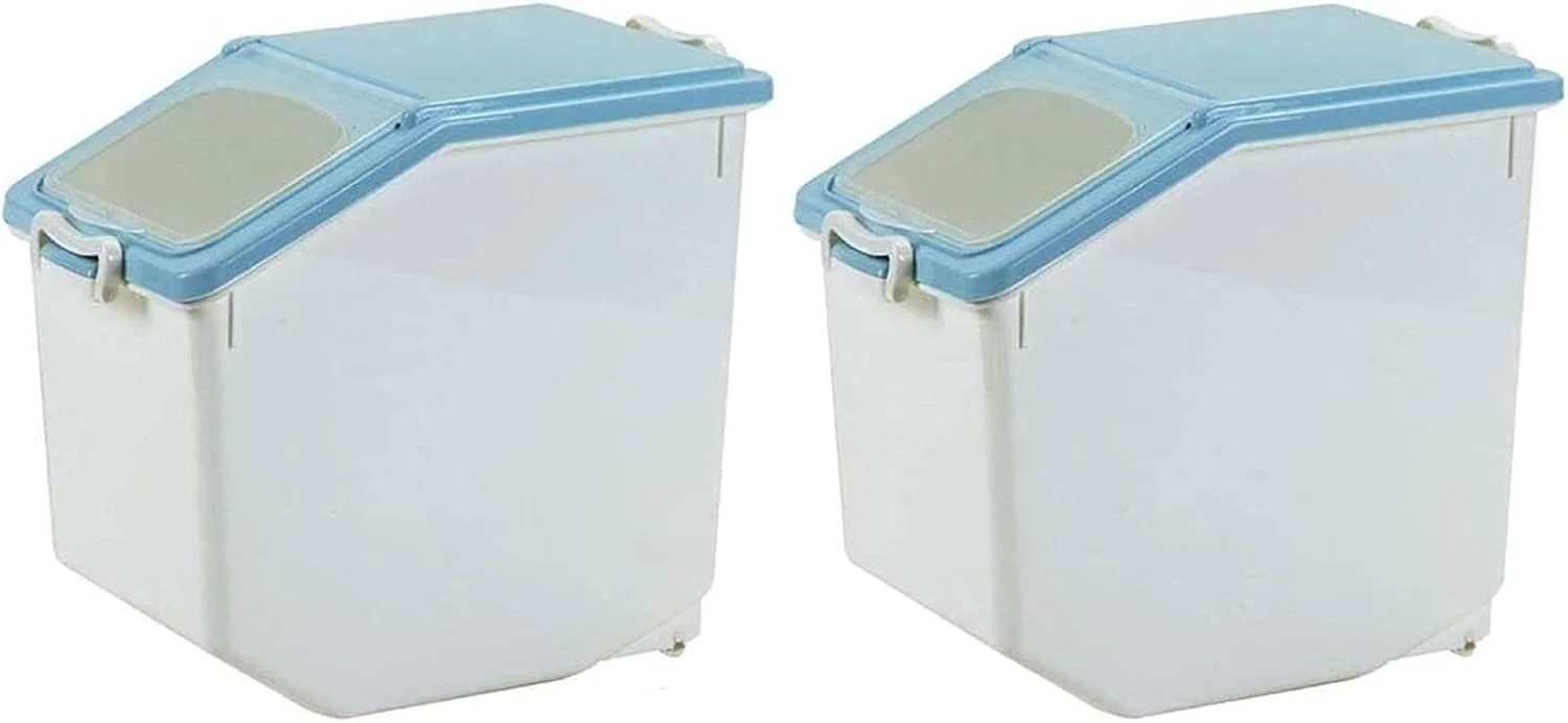 ظرف حبوبات 2 عددی، جعبه نگهداری برنج، ظرف نگهداری برنج 15 کیلوگرمی، ظرف نگهداری آرد بزرگ به همراه پیمانه، مناسب برای نگهداری مواد غذایی (رنگ: آبی) ظرف حبوبات 2 عددی، جعبه نگهداری برنج، ظرف نگهداری برنج 15 کیلوگرمی، ظرف نگهداری آرد بزرگ به همراه پیمانه، مناسب برای نگهداری مواد غذایی (رنگ: آبی)