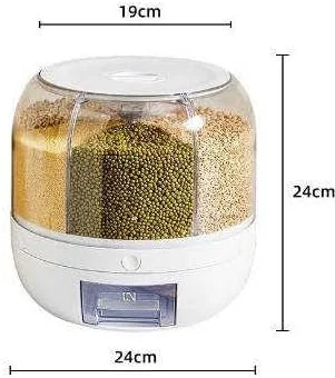 ظرف پخش کننده برنج رستورانی HIGHROPE 2023، جعبه نگهداری دانه های برنج چرخشی، پلاستیکی، مهر و موم شده، ضد رطوبت ظرف پخش کننده برنج رستورانی HIGHROPE 2023، جعبه نگهداری دانه های برنج چرخشی، پلاستیکی، مهر و موم شده، ضد رطوبت