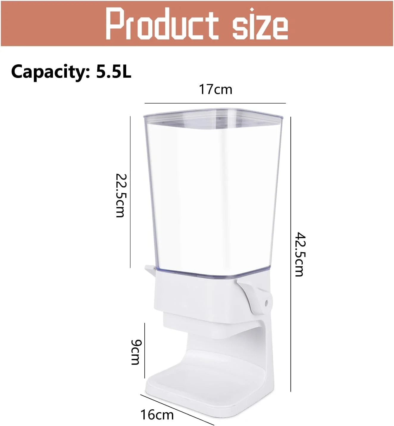 ظرف نگهداری غلات Hniuyun، ظرف بزرگ 5.5 لیتری برای نگهداری غلات، ظرف رومیزی برای نگهداری مواد غذایی خشک مانند برنج، کورن فلکس، لوبیا، اسنک، جو دوسر، غذای حیوانات خانگی، سفید ظرف نگهداری غلات Hniuyun، ظرف بزرگ 5.5 لیتری برای نگهداری غلات، ظرف رومیزی برای نگهداری مواد غذایی خشک مانند برنج، کورن فلکس، لوبیا، اسنک، جو دوسر، غذای حیوانات خانگی، سفید