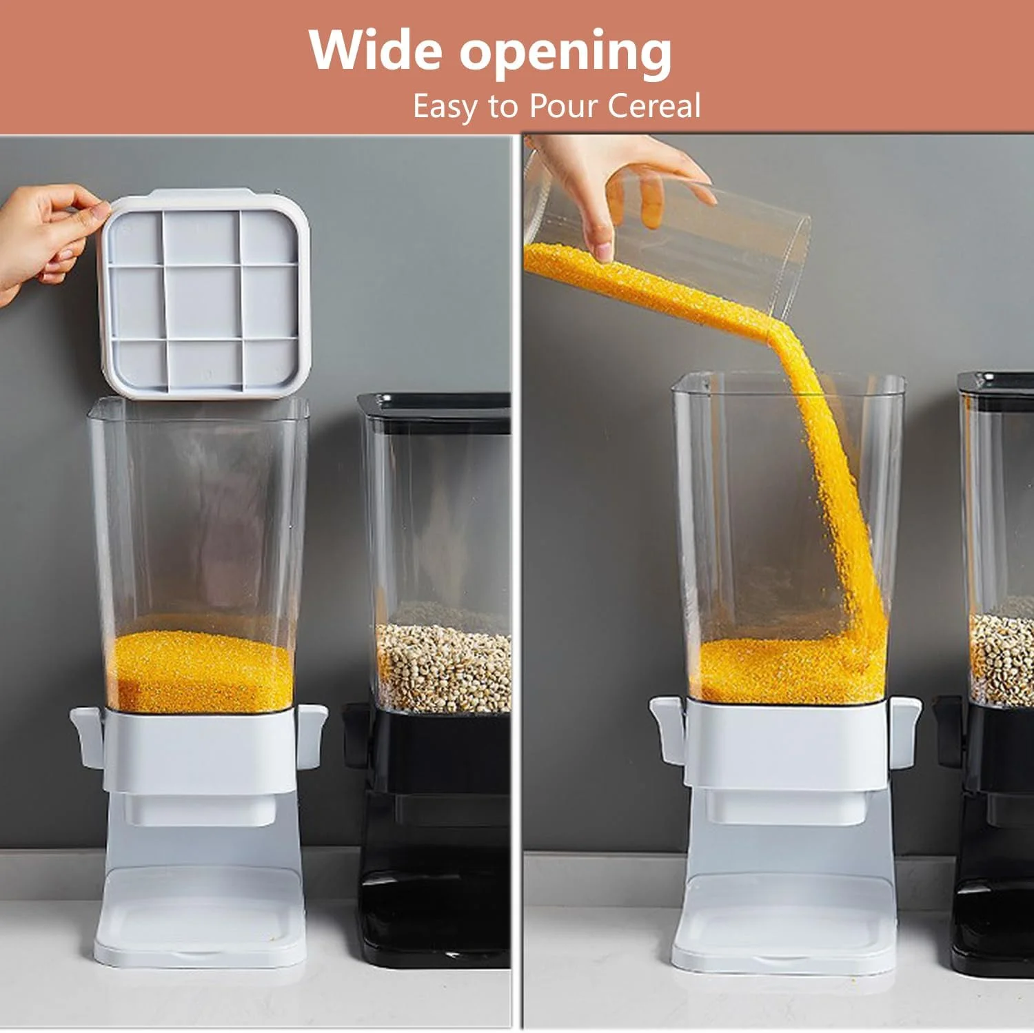 ظرف نگهداری غلات Hniuyun، ظرف بزرگ 5.5 لیتری برای نگهداری غلات، ظرف رومیزی برای نگهداری مواد غذایی خشک مانند برنج، کورن فلکس، لوبیا، اسنک، جو دوسر، غذای حیوانات خانگی، سفید ظرف نگهداری غلات Hniuyun، ظرف بزرگ 5.5 لیتری برای نگهداری غلات، ظرف رومیزی برای نگهداری مواد غذایی خشک مانند برنج، کورن فلکس، لوبیا، اسنک، جو دوسر، غذای حیوانات خانگی، سفید