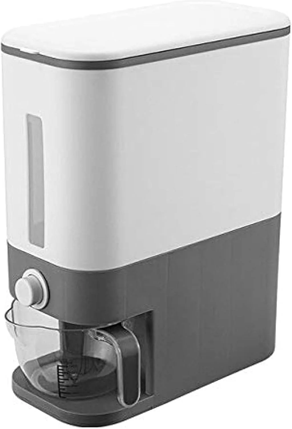 ظرف نگهداری برنج اتوماتیک HALAMODO - مخزن بزرگ و مهر و موم شده برنج و غلات آشپزخانه با درب، 12 کیلوگرمی، جعبه غذای غلات مهر و موم شده ضد رطوبت، سطل برنج