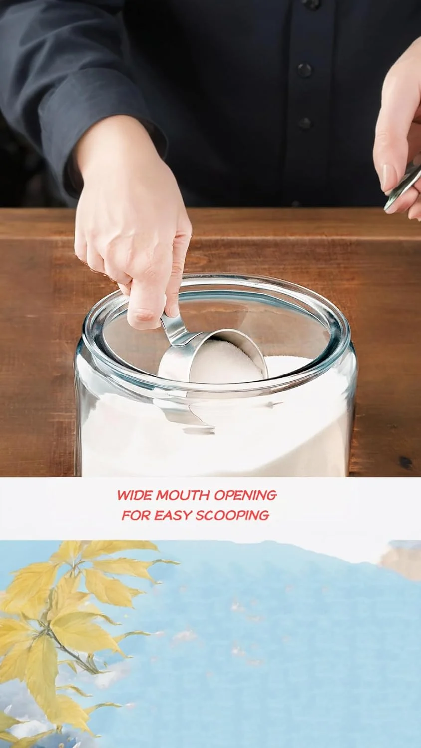 ظرف شیشه ای مینیمالیستی یک گالنی با درب - ایده آل برای نگهداری مواد غذایی خشک، آرد، کلوچه، برنج، قهوه، ادویه جات ترشی جات، آب نبات و موارد دیگر - 15.5cm x 12cm