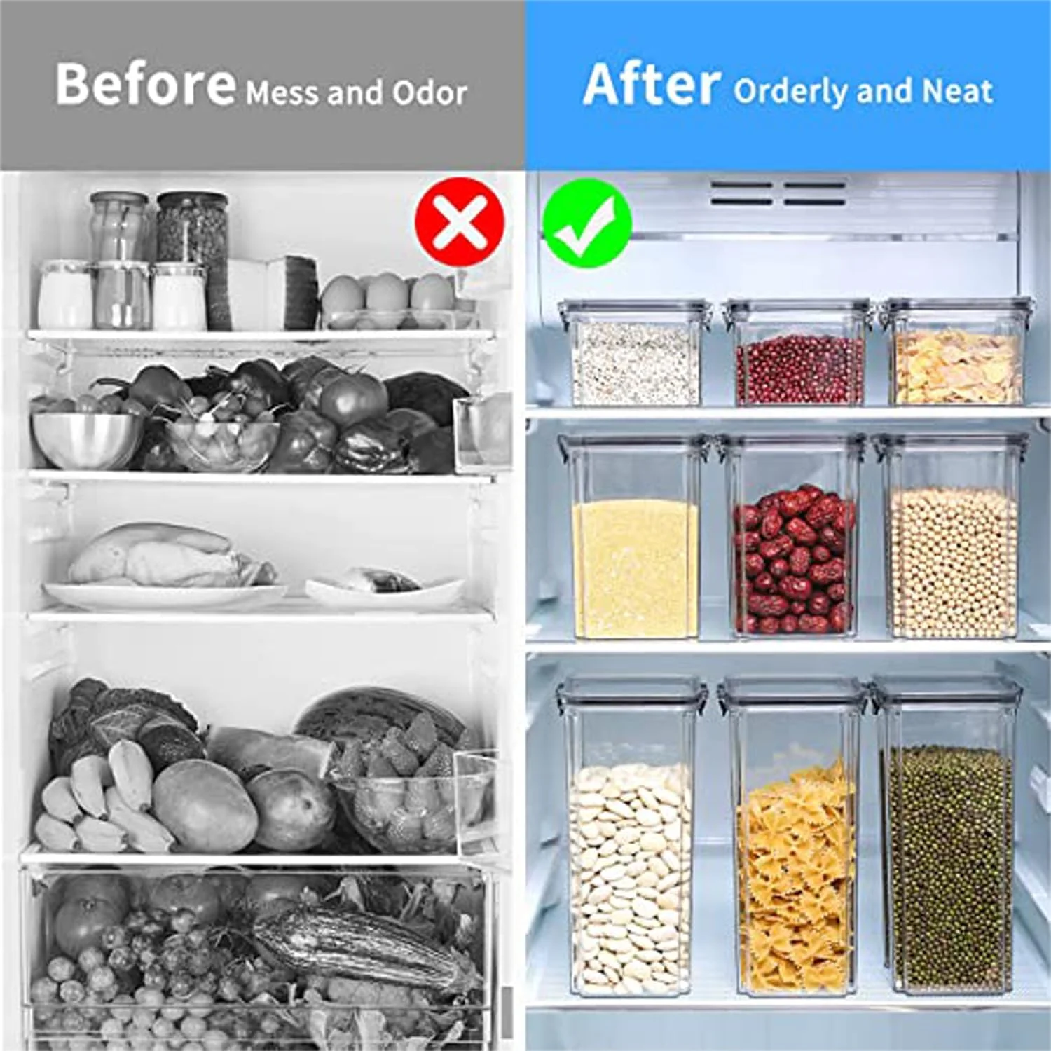 GGEROU Airtight Food Storage Container with Lock Lids,Cereal & Dry Storage Jars ,Kitchen and Pantry Organization Canisters for Cereal, Coffee, Rice, Flour and Sugar (1300ml / Set of 6) GGEROU Airtight Food Storage Container with Lock Lids,Cereal & Dry Storage Jars ,Kitchen and Pantry Organization Canisters for Cereal, Coffee, Rice, Flour and Sugar (1300ml / Set of 6)