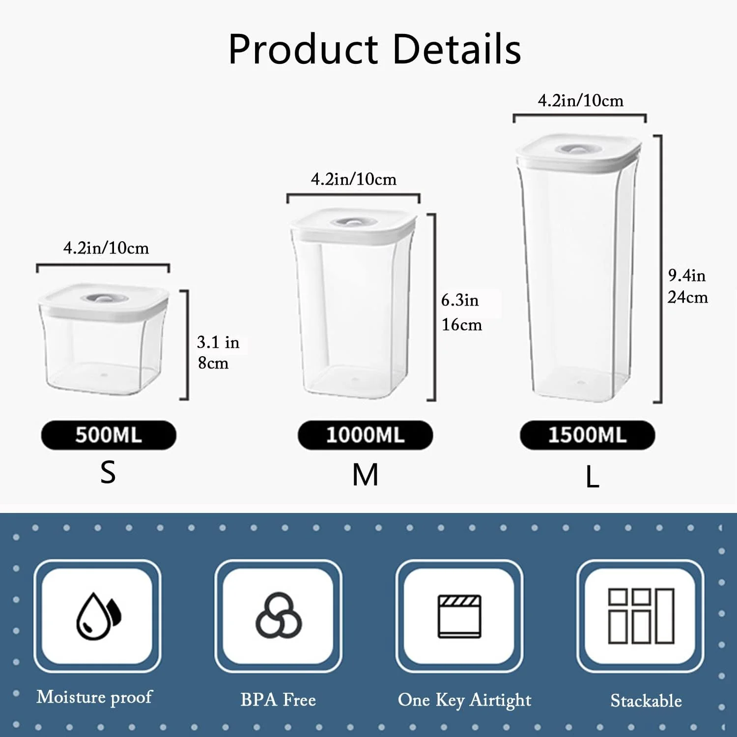 ظروف نگهداری مواد غذایی درب دار GGEROU، ست 6 عددی، مخزن نگهداری مهر و موم شده پلاستیکی با درجه مواد غذایی با درب های قفل دار، ظروف نگهداری و سازماندهی مواد غذایی آشپزخانه، ضد رطوبت، برای آب نبات، قهوه، غلات (6*L:1500ML) ظروف نگهداری مواد غذایی درب دار GGEROU، ست 6 عددی، مخزن نگهداری مهر و موم شده پلاستیکی با درجه مواد غذایی با درب های قفل دار، ظروف نگهداری و سازماندهی مواد غذایی آشپزخانه، ضد رطوبت، برای آب نبات، قهوه، غلات (6*L:1500ML)