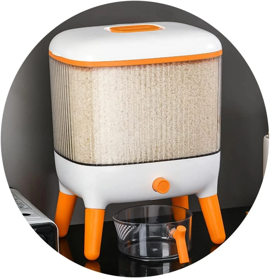 ظرف نگهداری برنج و حبوبات آشپزخانه، محفظه نگهداری مواد غذایی، جعبه نگهداری برنج فله، جا برنجی رومیزی، نگهدارنده حبوبات آشپزخانه، مناسب برای غلات، لوبیا، ذرت، سفید B، 32 * 23 * 40 سانتی متر